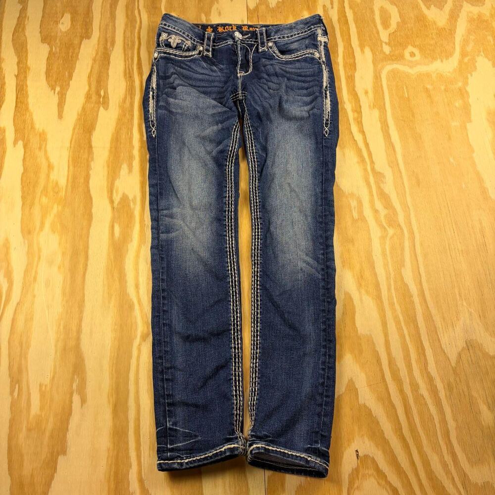 Vintage Y2K Rock Revival Jeans – Skinny Fit – Blue – Women’s 28